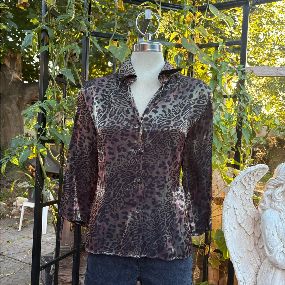 Sport Collection Animal Print Blouse Size M